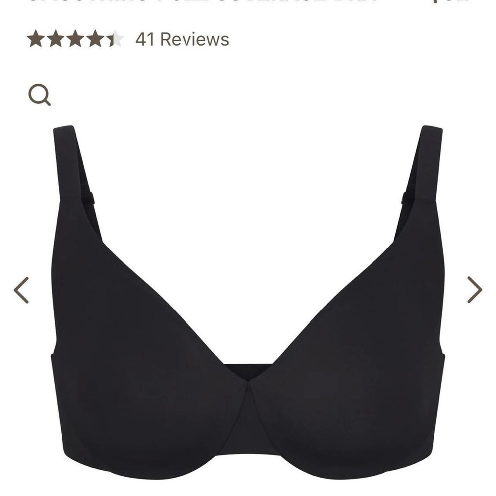 34DD SKIMS unlined smoothing full coverage bra in onyx (black)